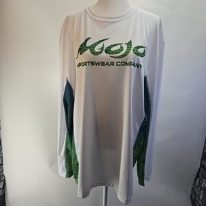 Hooig Men's Long Sleeve Shirt - White and Green